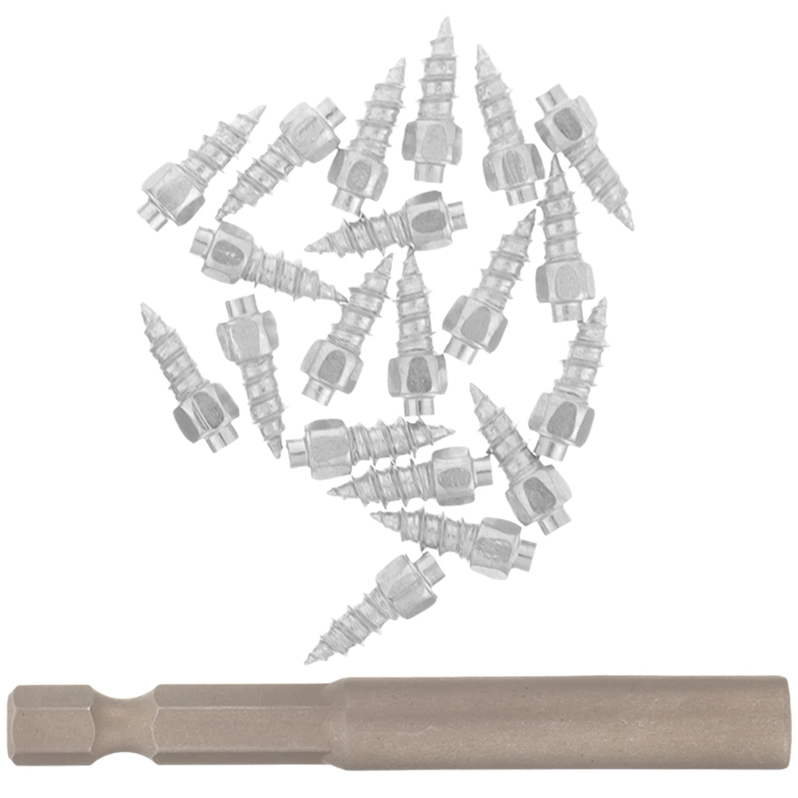 20 Pcs Warning Cleat Wheel Snow Tire Studs Scooter Accessories Steel for Ice and