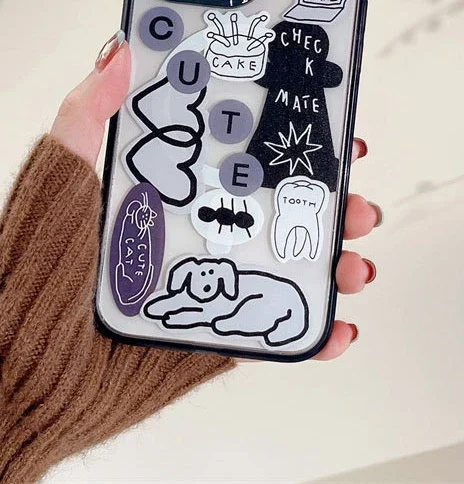 

MagSafe Magic Cat Dog Sticker Wireless Charging Phone Case Cover for IPhone 11 12 13 14 15 Pro Max Case for IPhone 15 Pro Max