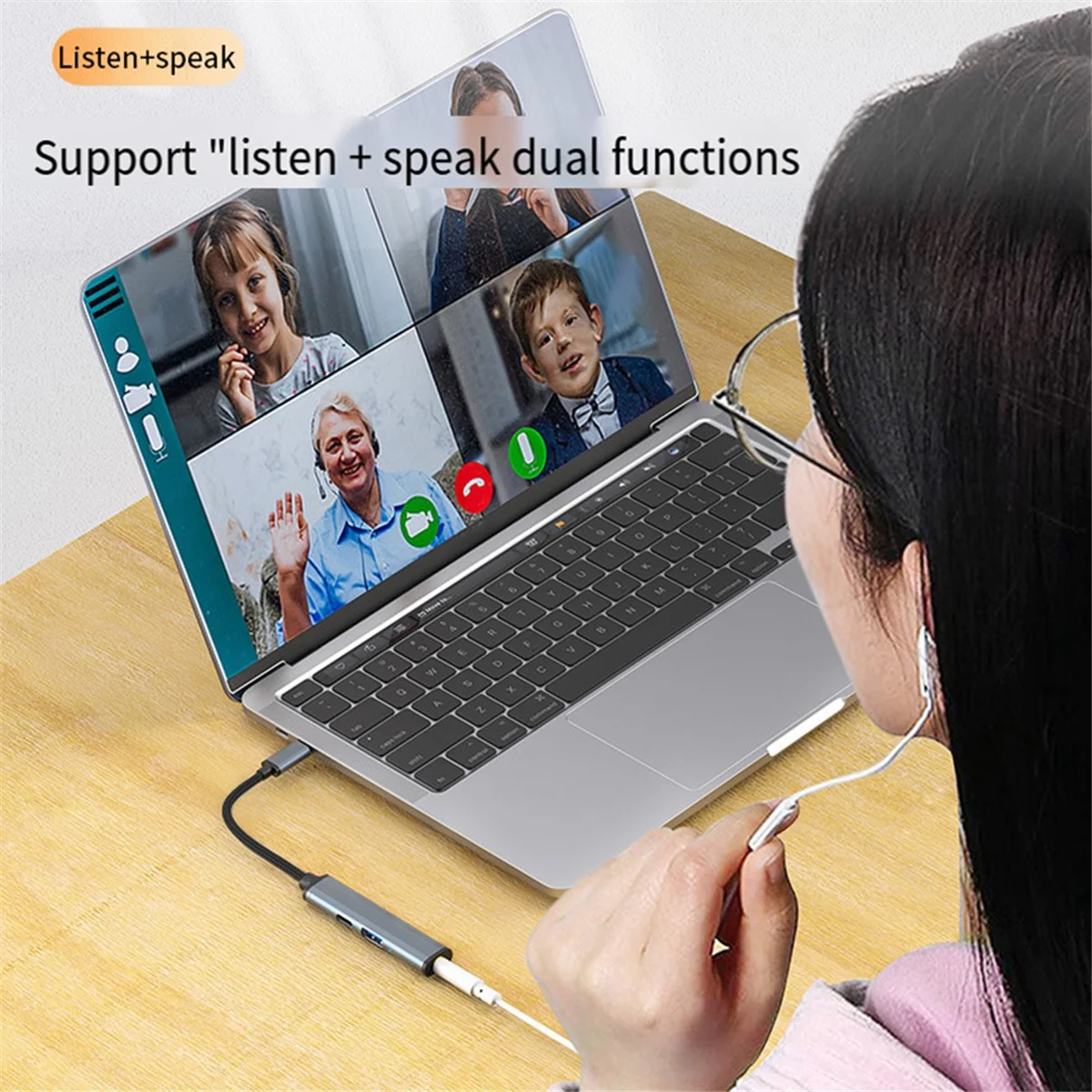 USB C Laptop Docking Station, 3-In-1 Type C Hub, with USB2.0,PD 87W,Audio 3.5mm Multi-Port Adapter for Laptops,Phones