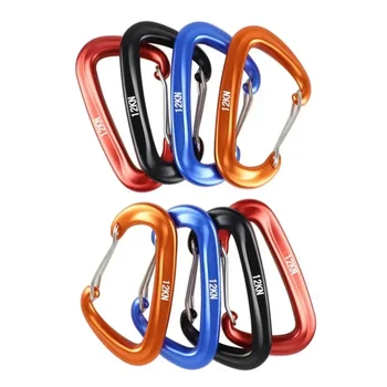 1/8Pcs Professional Carabiners D Shape 12 KN Climbing Carabiner Hooks Outdoor Protective Hammocks Camping Buckle