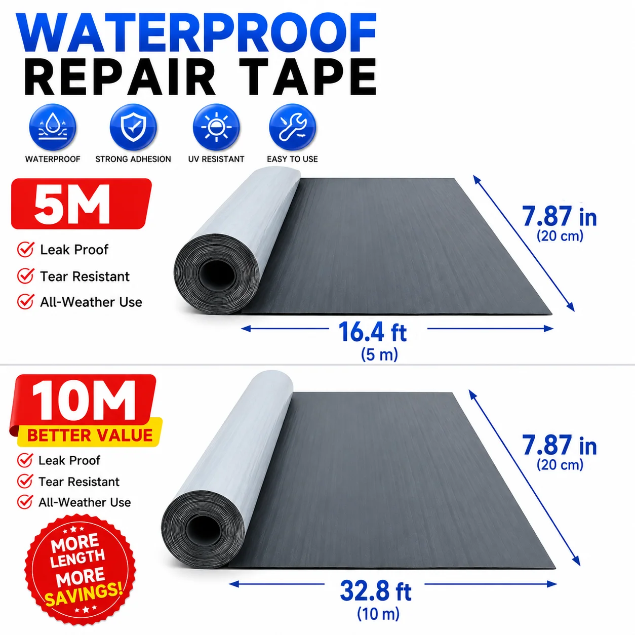 Versatile Self-Adhesive Waterproof Sealing Tape for Durable Outdoor Repairs