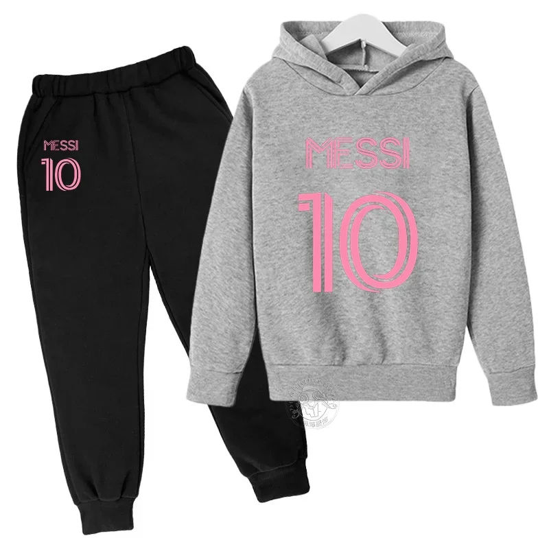 Autumn Messi children's suit street fashion boys and girls suit children's sports pullover sweatpants two-piece outdoor sports