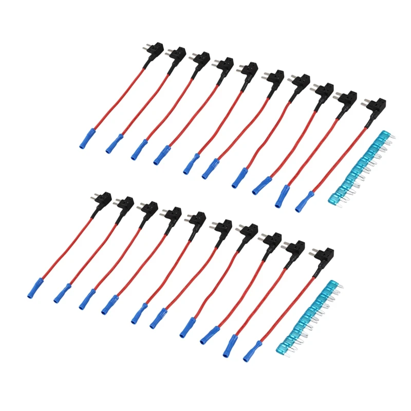 

20 Pack - 12V Car Add-A-Circuit Fuse TAP Adapter Mini ATM APM Blade Fuse Holder