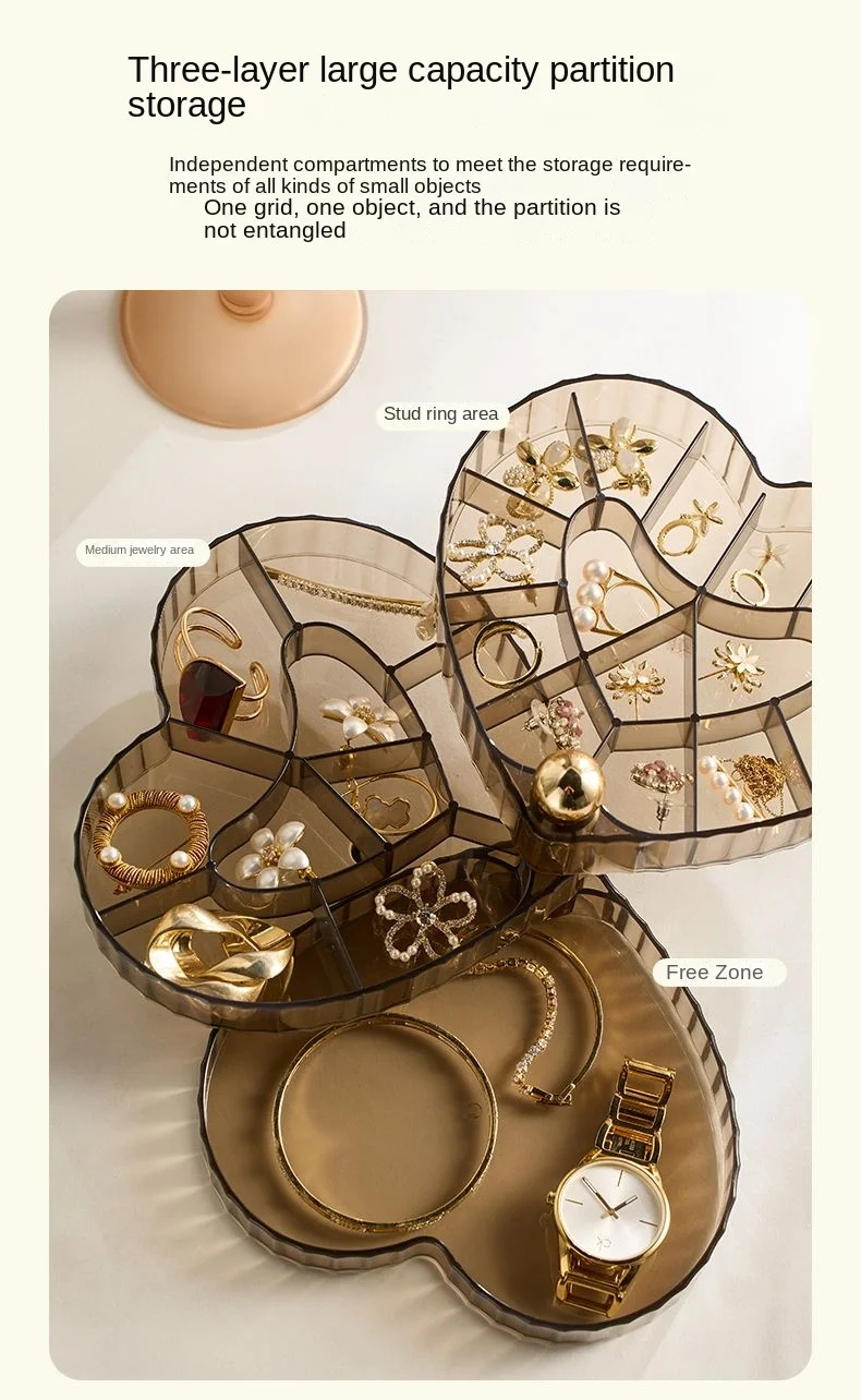 3 Layers Jewelry Storage Box Luxury Jewelry Organizer Plastic Large Capacity Earrings Rings Necklace Jewelry Organizer