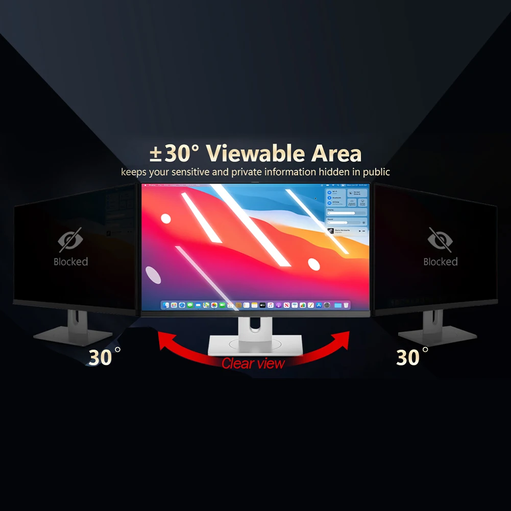 Desktop PC Monitor Privacy Film 16:9 Widescreen Filter Hanging Type Anti Scratch Monitor Privacy Shield for 24/27 Inches