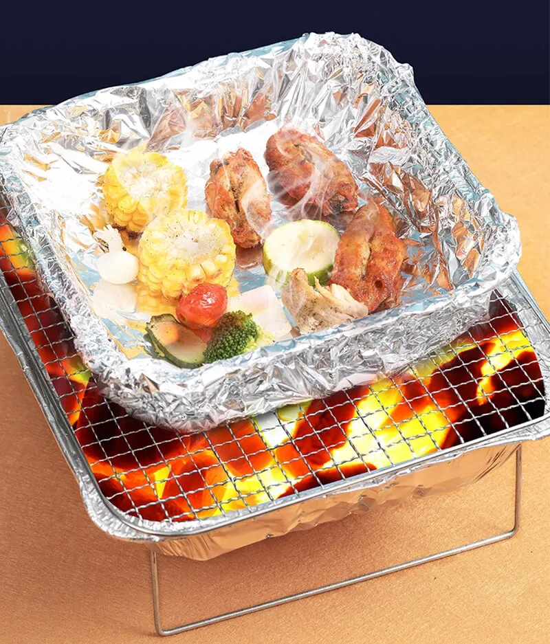 Kitchen BBQ Tools Kitchen Oil-proof Waterproof Stickers Aluminum Barbecue Tin Foil Household BBQ Oven Baking Paper Wrapped Turkey Tools