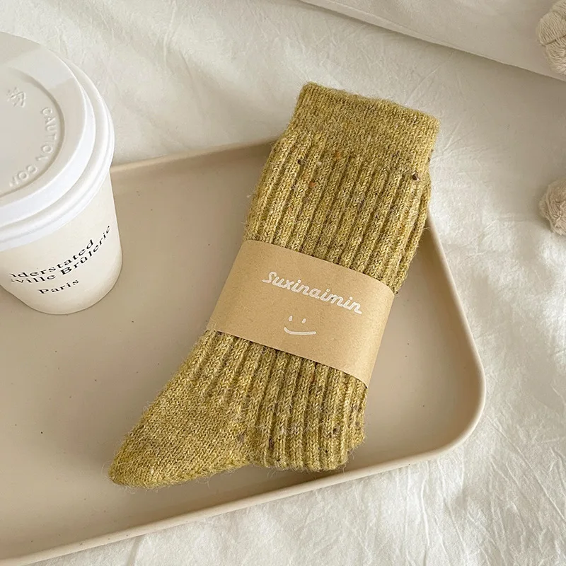 Women's Woolen Long Socks for Autumn and Winter, Thick and Warm with Added Padding, Thick-pointed Mid-calf Socks - 6