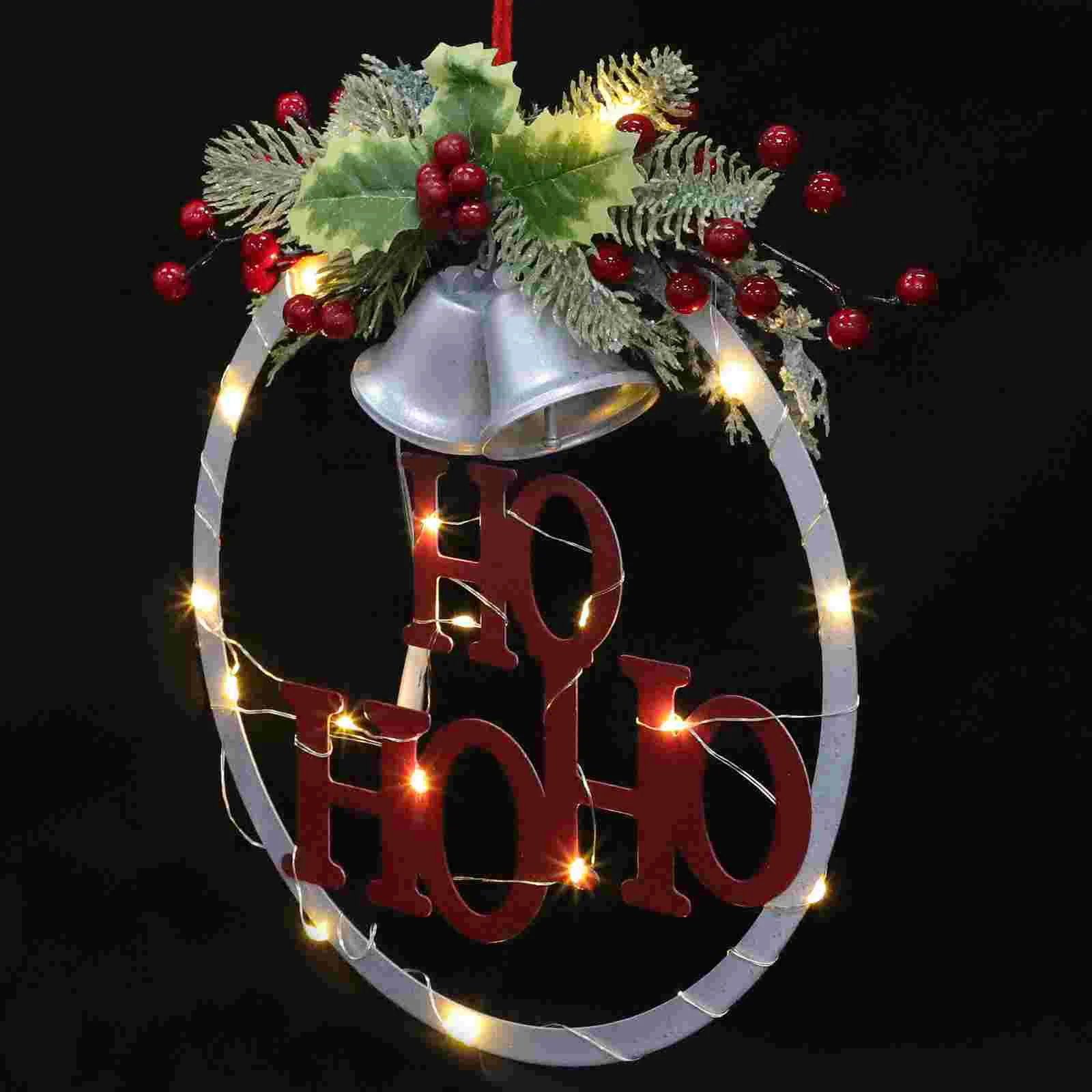 

Christmas Decoration Xmas Ornament Home Wreath Pendant Door Hanging Store Garland with Snow