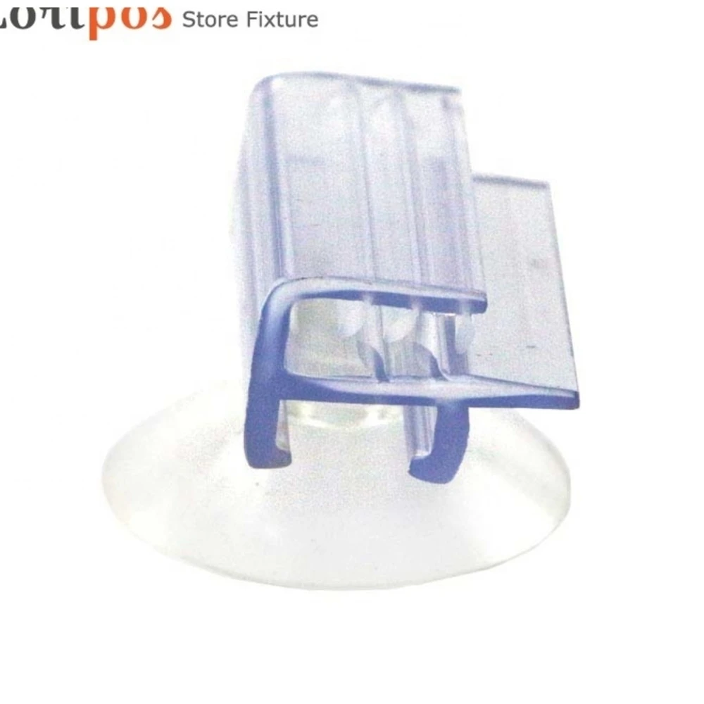 Suction Cup Flush Mount Soft Gripper Window Glass Wall Shelf Rack Price Tag Holder Show Pvc Flag Sign Hanger Toothed Clips window shelf hanger
