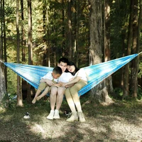 Portable Outdoor Garden Hammocks Quick Open Parachute Cloth Double Travel Camping Sleeping Hanging Hammock Swing Nature Hike 3