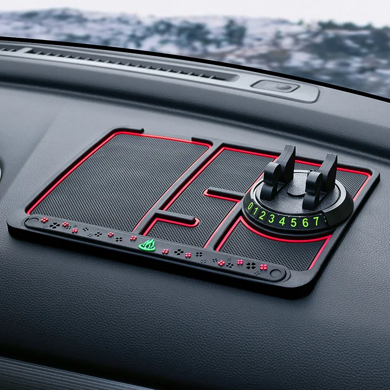 3In1 Car Anti-Slip Mat Silicone Auto Phone Holder Non Slip Sticky Anti Slide Dash Phone Mount Parking Number Card Car Pad Mat