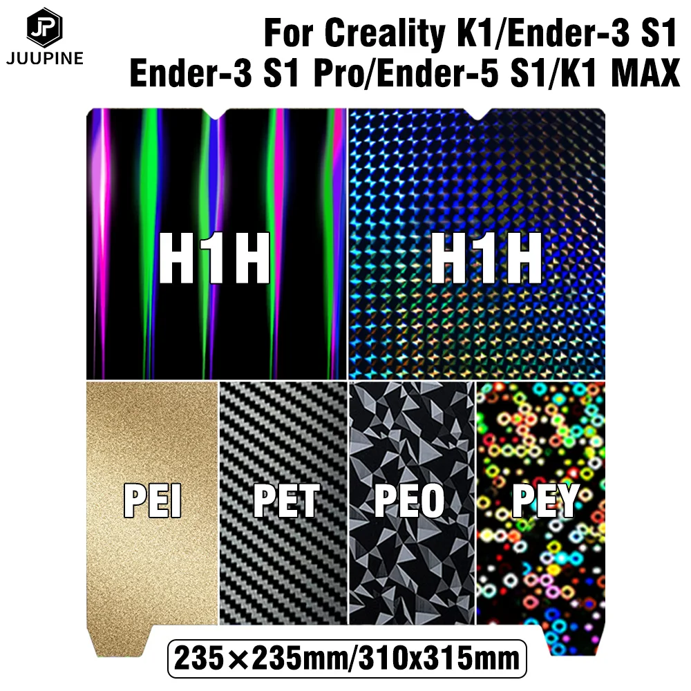 PEI Peo Dubbelzijdige Bouwplaat voor K2 Plus, 370x370 Mm 3D -printer Getextureerde PEI Gladde Peo Veerstalen Plaat en Magnetische Basisdrukbed