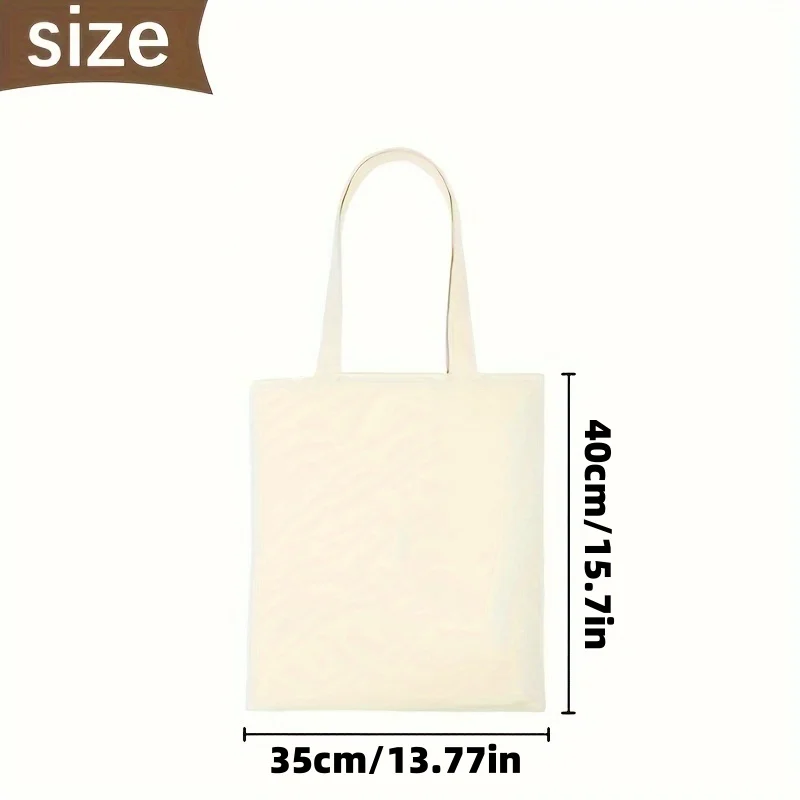 DIY Blank Large Capacity Eco-Friendly Cotton Reusable Canvas Tote Bags 1PC / 10PCS Women's Handbag
