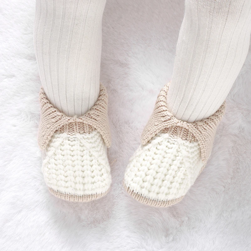 Winter Baby First Walker Handmade Knit Newborn Netural Lightweight Anti-Slip Floor Prewalker for Child Boys Girls Cute Soft Sole 5