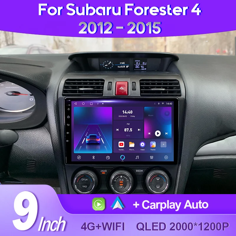 

QSZN For Subaru Forester 4 SJ 2012 - 2015 2K QLED Android 13 Car Radio Multimedia Video Player GPS AI Voice CarPlay 4G Stereo