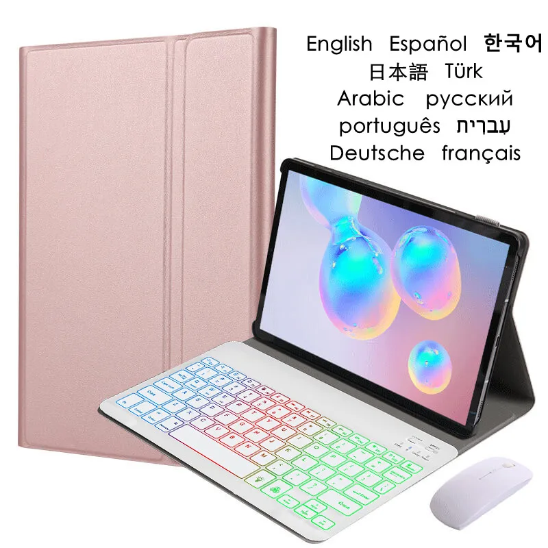 Capa de Teclado para Lenovo Tab M10 hd 2ª Geração Tb-x306f 10.1 in Rainbow Backlight Português Russo Espanhol