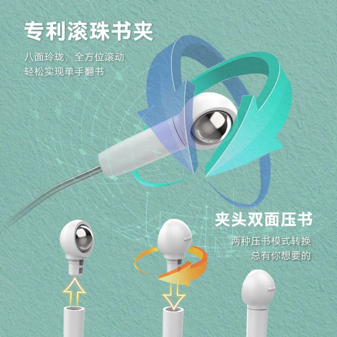 아크릴 투명 독서대 360도 회전 데스크탑 태블릿 홀더 학생용 독서대