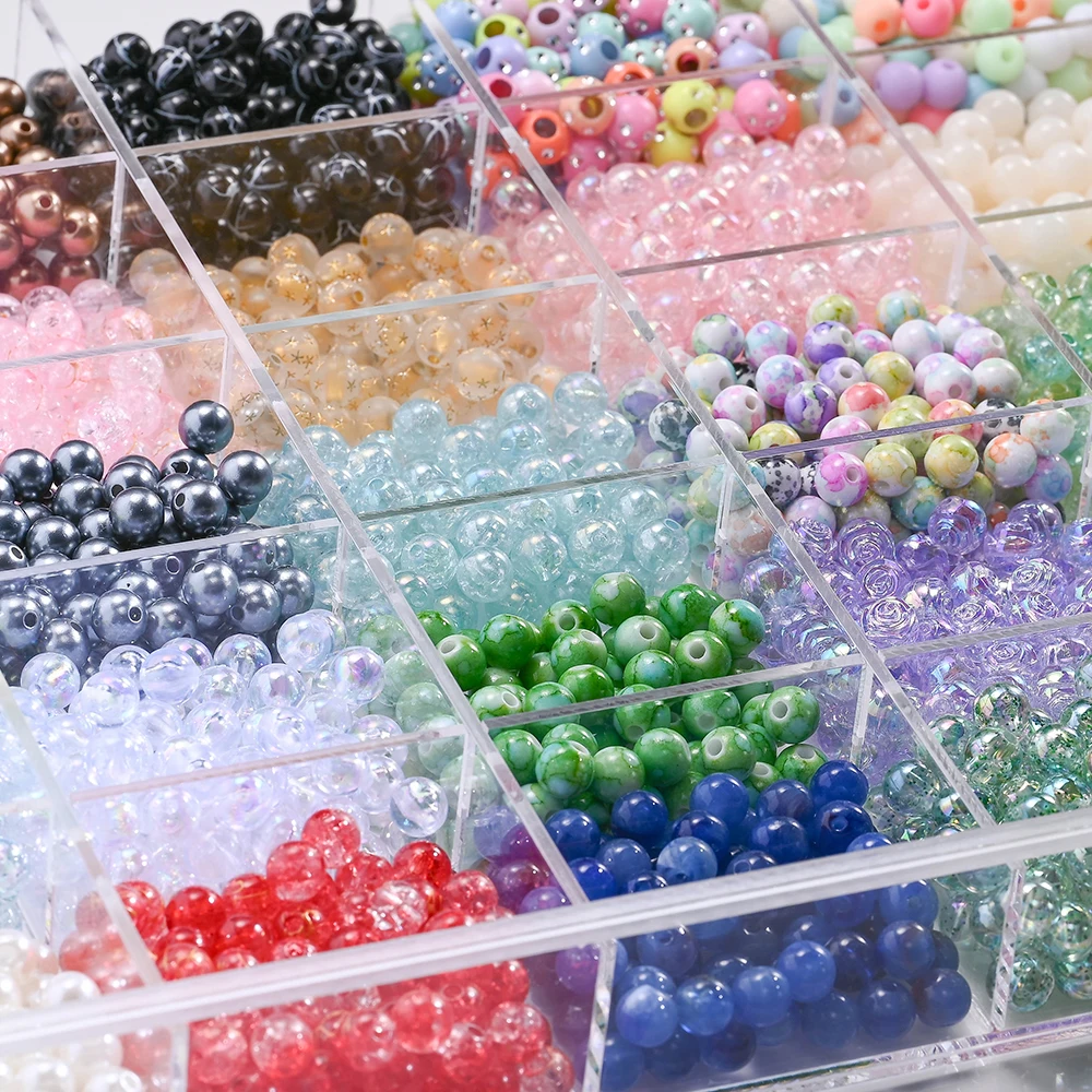 1/5 Packung 25/125 Stück 8 mm Acrylperlen Blindbox Hunderte von Perlen Stile Blindboxen für Schmuckherstellung DIY Armbänder Halsketten – Detail 8