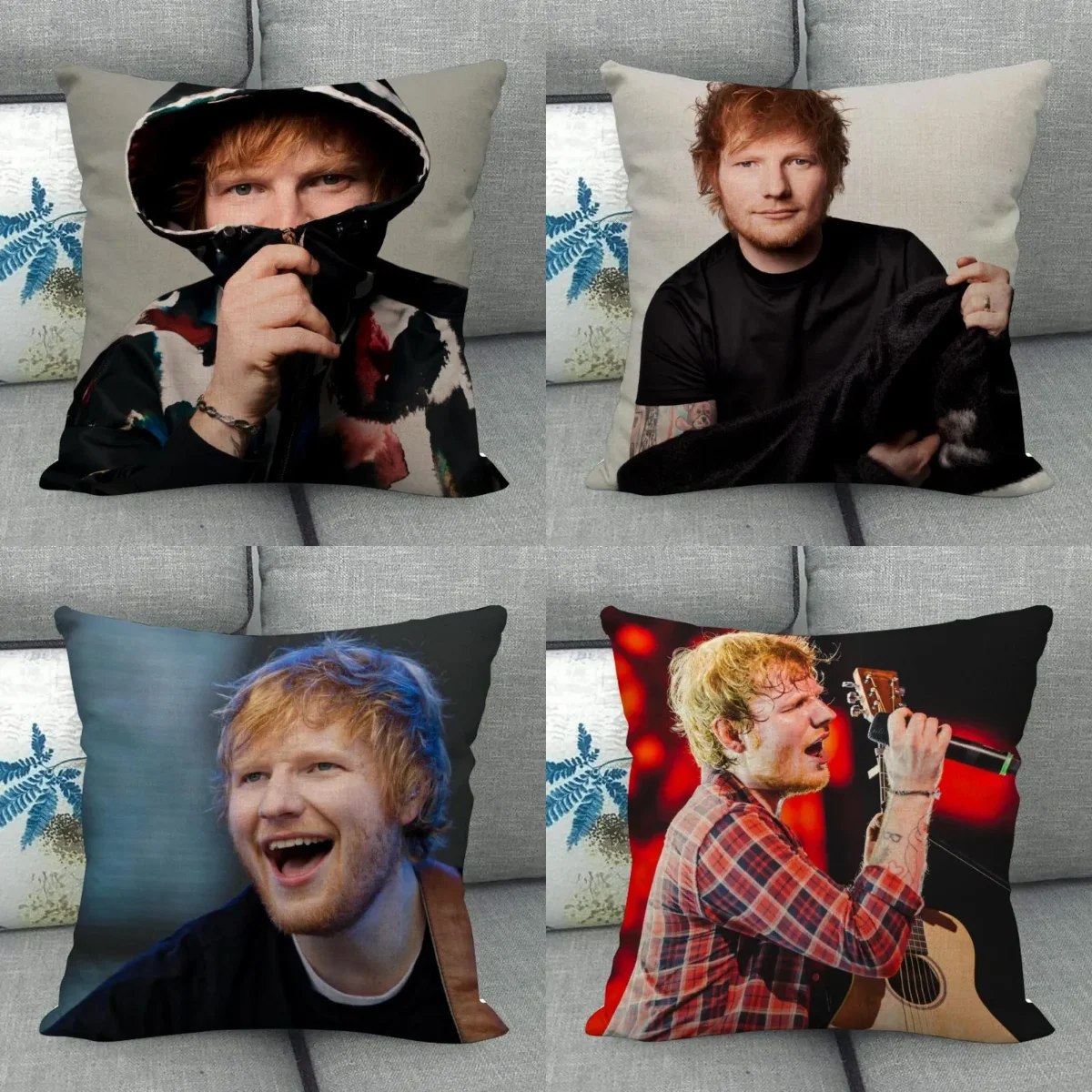 

45x45 см Ed Sheeran наволочка с рисунком квадратная молния хлопчатобумажная льняная наволочка для спальни