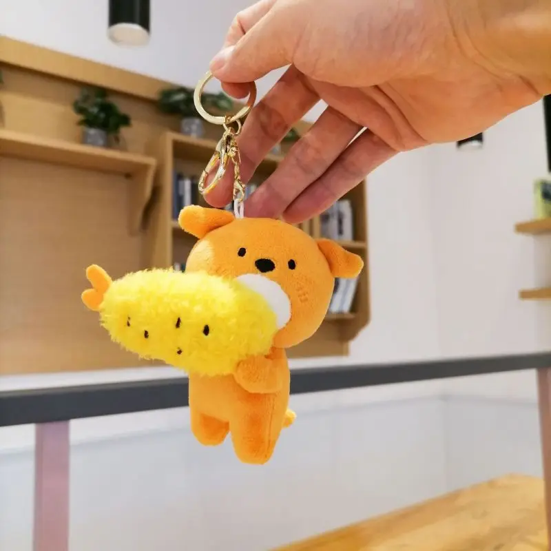 Porte-clés en peluche chat, pendentif, mignon, gros couineur intégré, corps  Anime chaton, peluche douce