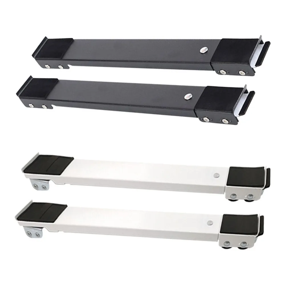 2pcs Movable Adjustable Refrigerator Raised Base Mobile Roller Universal Bracket Wheel Washing Machine Stand Dryer Pulley Holder