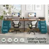 110" 2 Person Desk with 8 Drawers, Large Writing Home Office Desks with Outlets, I Shaped Workstation Double Desk Drawer 4