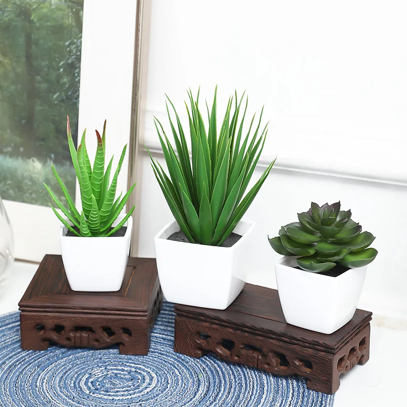 Trio of Decorative Faux Plants for Indoor and Outdoor Spaces