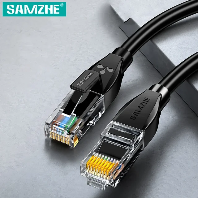 Samzhe 1000Mbps Cat6 สาย Ethernet Gigabit อินเทอร์เน็ตความเร็วสูงสายไฟ RJ45 ป้องกันเครือข่าย LAN สําหรับ PC PS5 PS4 PS3 Xbox 1