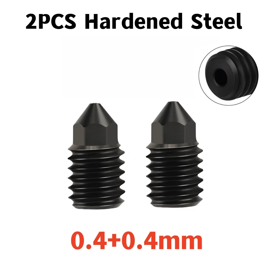 Upgrade TZ2.0 Hotend voor Bambu Lab P1P/P1S/X1/X1C/X1E Hotend-assemblage met 0,4 mm mondstukken van gehard staal, verbeterde geplateerde koperen nikkel verwarmingsblok en halsbuis