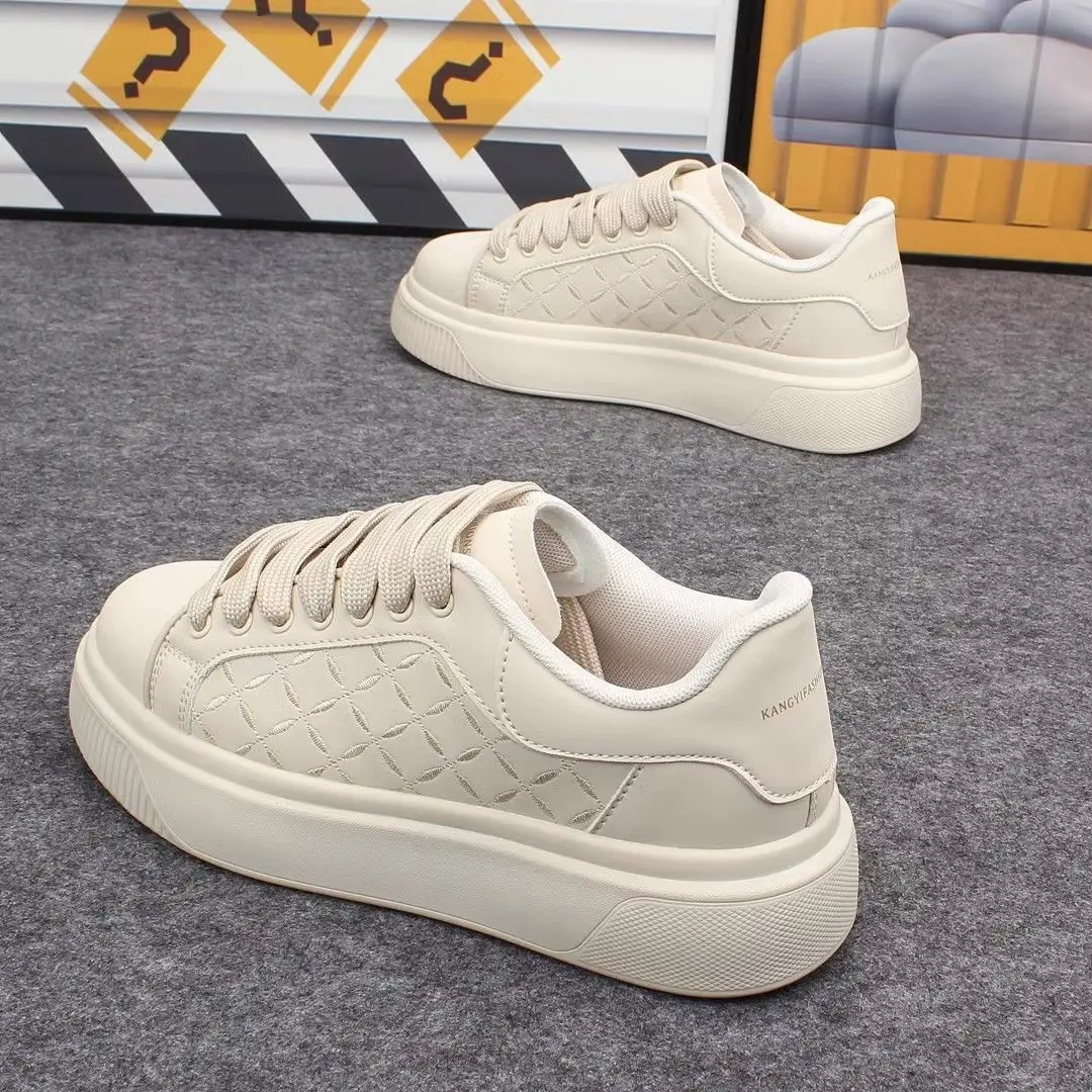 Luxury Men's 2026 Leather Sneakers Thick Soled Board Tennis New Casual Walking Shoes For Men & Women_vogvips.com