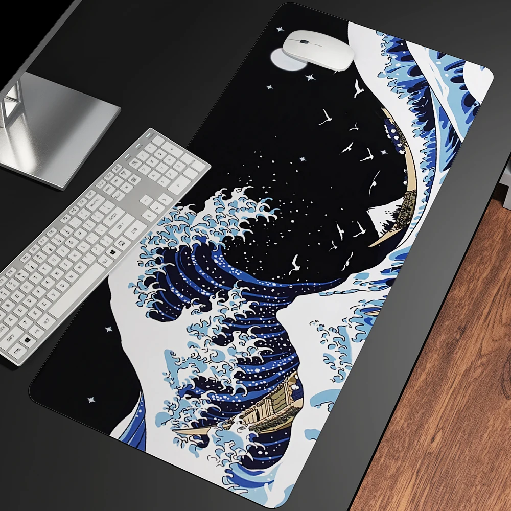 Gaming Mousepad Great Wave Off Art Large Size Natural Rubber For CS GO LOL