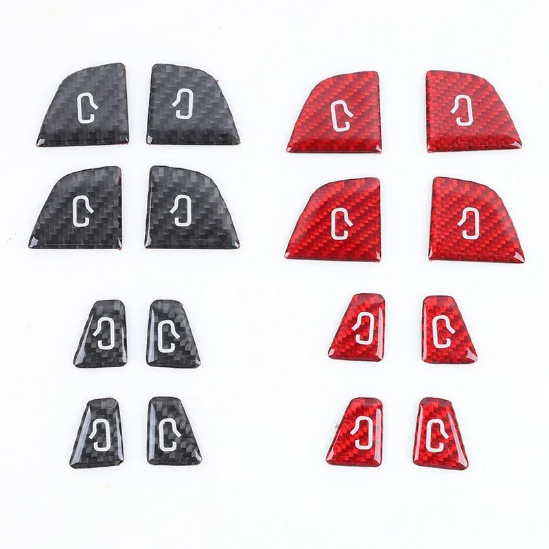 테슬라 모델 3 Y 2018-2025용 4PCS 리얼 카본 파이버 자동차 도어 스위치 패널 커버 스티커 자동차 인테리어 장식 액세서리