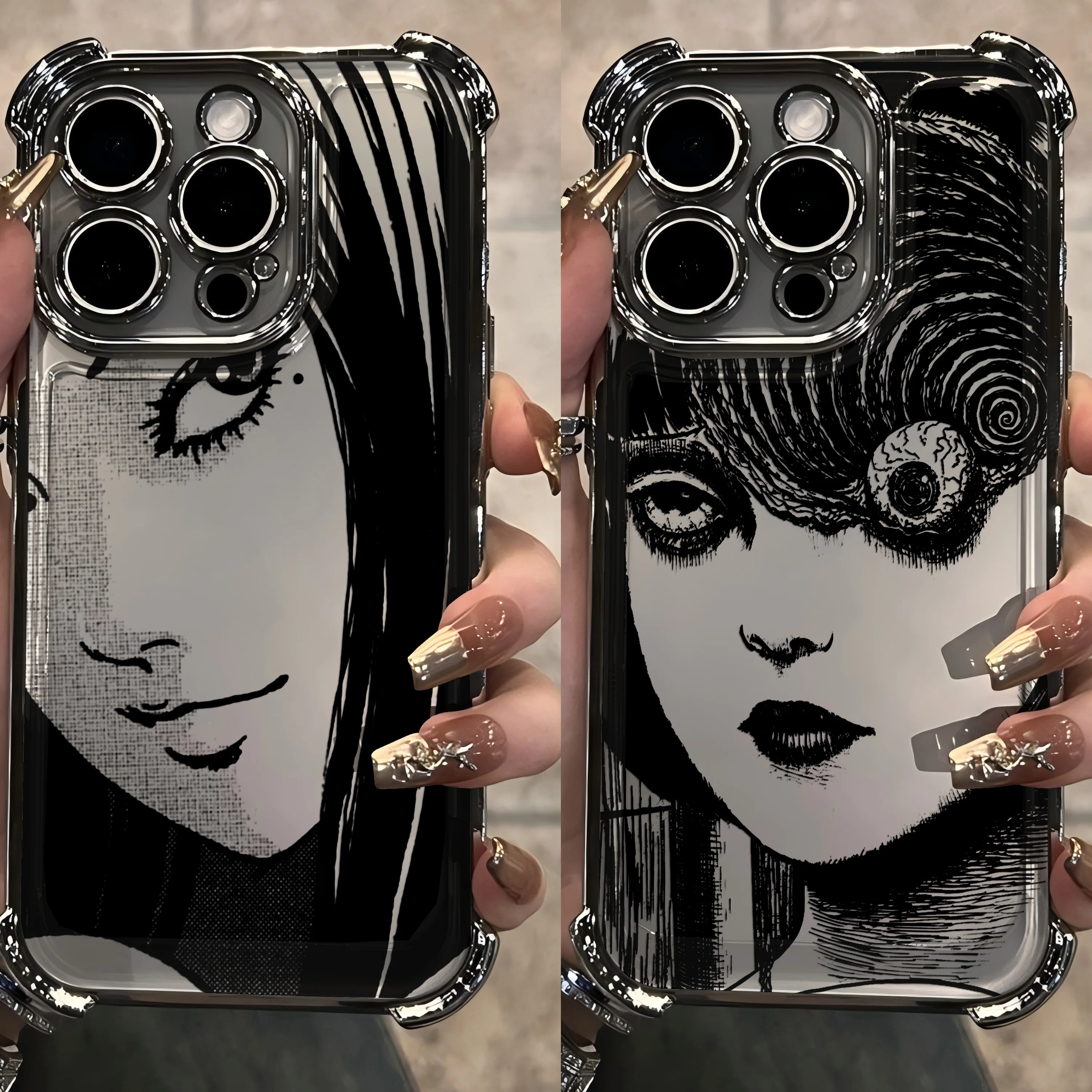 Junji Ito Horror Galvanisierte Handyhülle für Samsung A37 A57 A07 A36 A16 A06 A35 A55 A25 A26 A05s A15 A54 A34 A24 A14 A05 A04 4G 5G