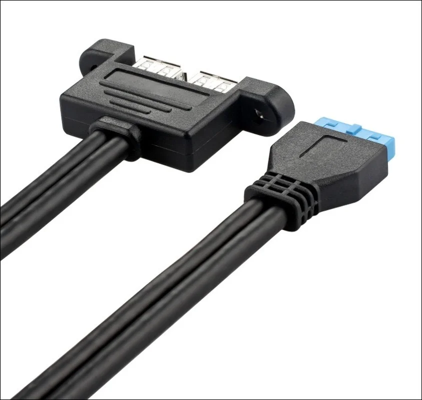 Portas Usb 3.0 Fêmea Painel Traseiro para Placa-mãe 20pin Encabeçamento Conector Adaptador de Cabo com Suporte de Placa Slot Pci 50cm 2 - Imagem 3
