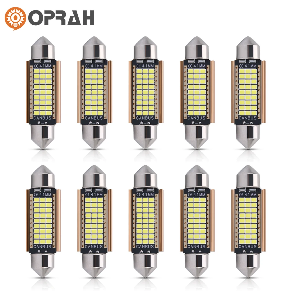 2/10 sztuk C10W C5W LED Canbus Festoon 31mm 36mm 39mm 41/42mm dla żarówka samochodowa oświetlenie wnętrza, do czytania lampka tablicy rejestracyjnej biały bez błędu