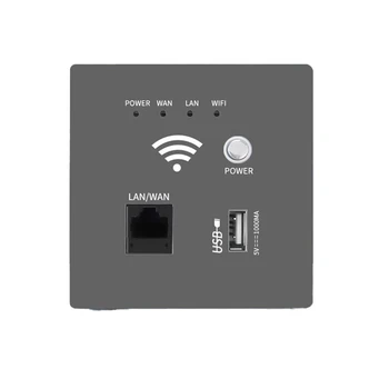 ABCA-300Mbps 2.4Ghz WIFI Router Wireless Wifi Socket RJ45 AP Relay Smart USB Socket Panel Embedded Wall WIFI Router