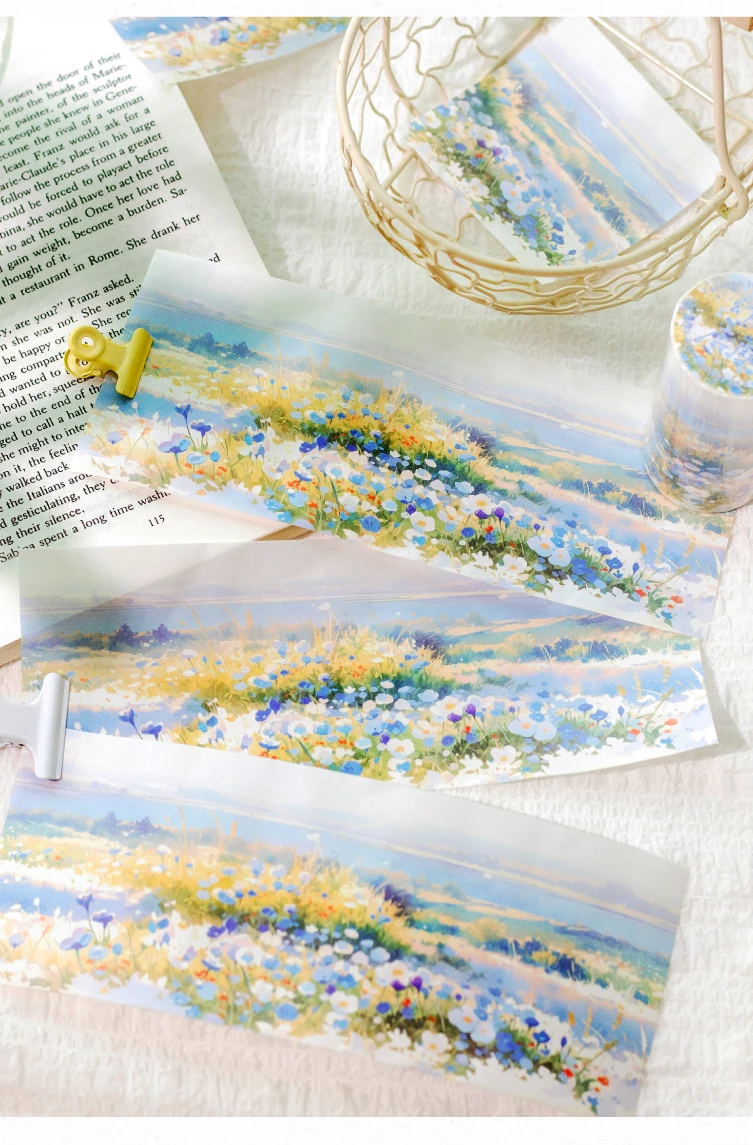 Yoofun 7,4 x 200 cm Frühlingsblumen-Washi-Klebeband, Blumen-Washi-Klebeband, dekoratives Klebeband für DIY-Kunsthandwerk, Tagebuch, Scrapbooking – Detail 4
