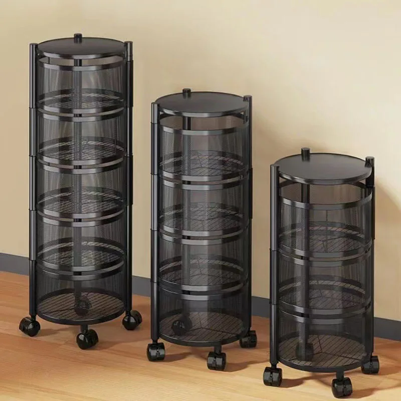 Kitchen Rotating Storage Shelves Rack With 1/2/3/4/5-TierMetal