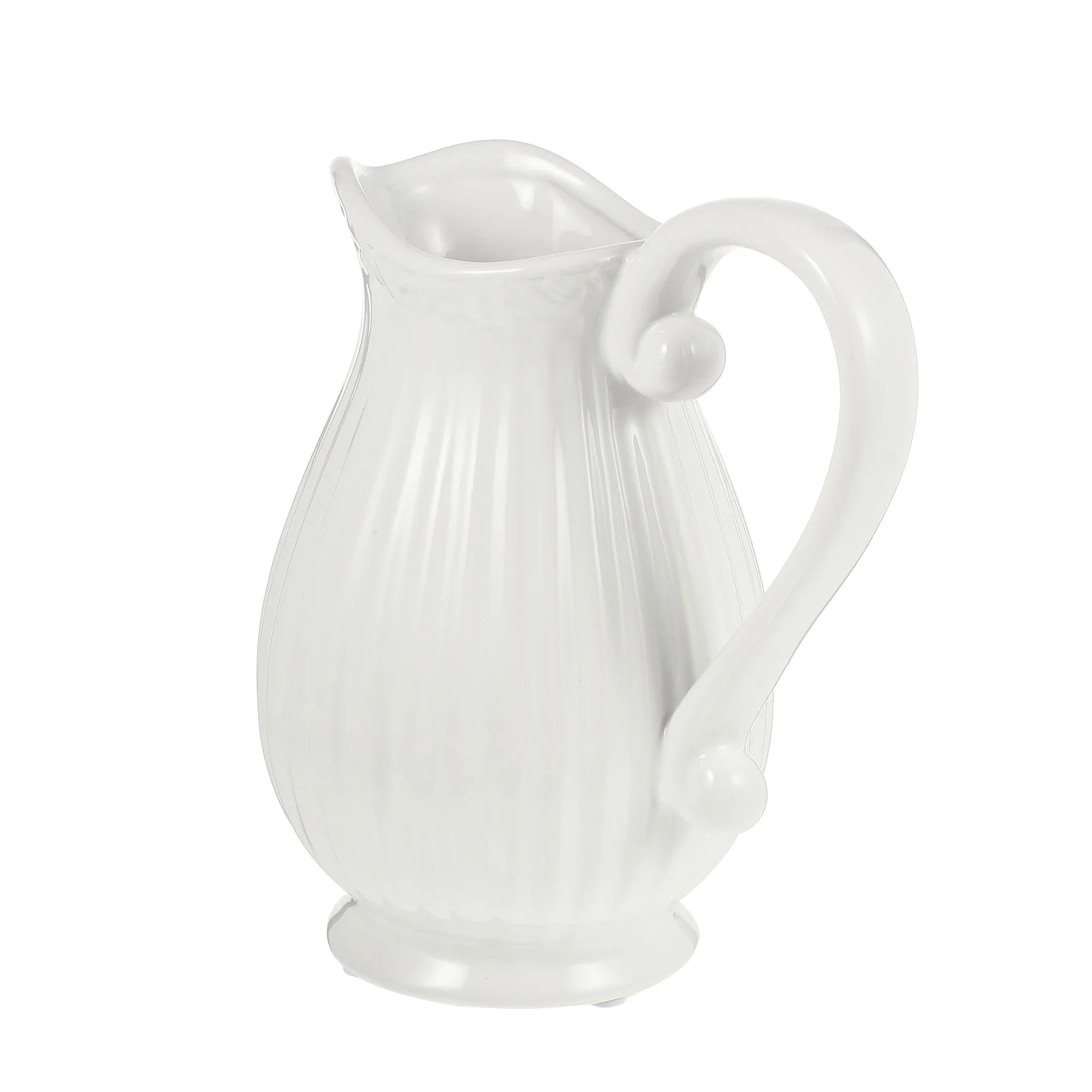 VasePitcherCeramicFlowerWhiteWaterFrenchDecorativeFarmhouse