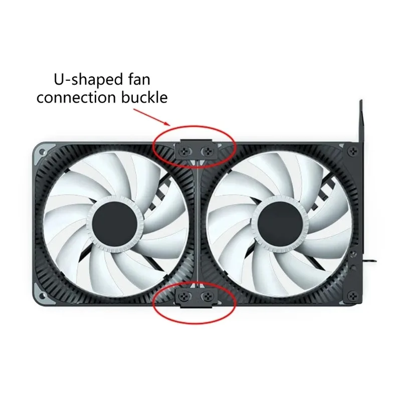 2Pcs Buckle C-shaped Parallel Bracket 12cm-14cm Computer Cooling Fan Fixing Conn