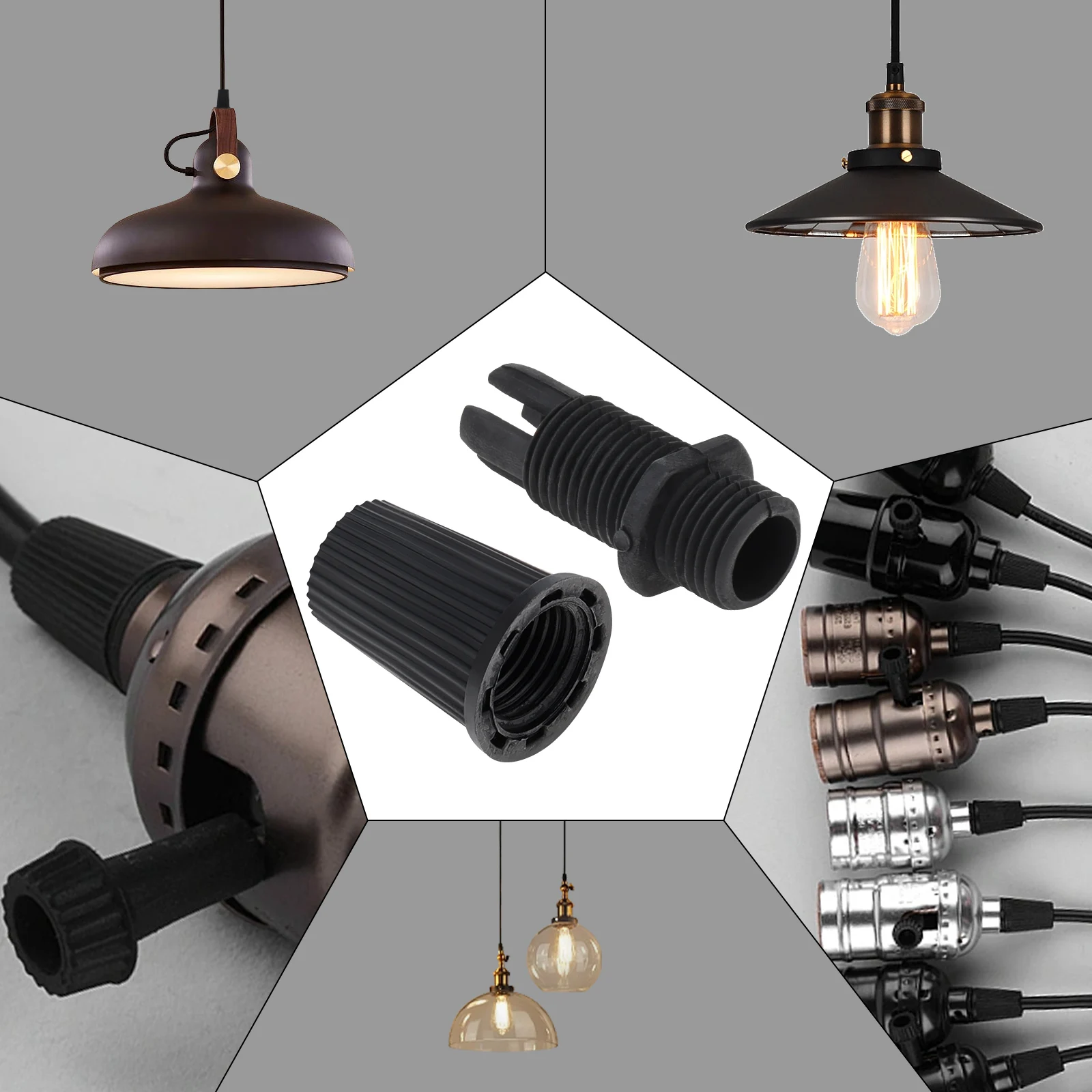 Cable Glands Plastic Strain Reliefs Connectors Cord Grips for Pendant Hanging Light / Ceiling Lighting / Wiring 20 Pairs