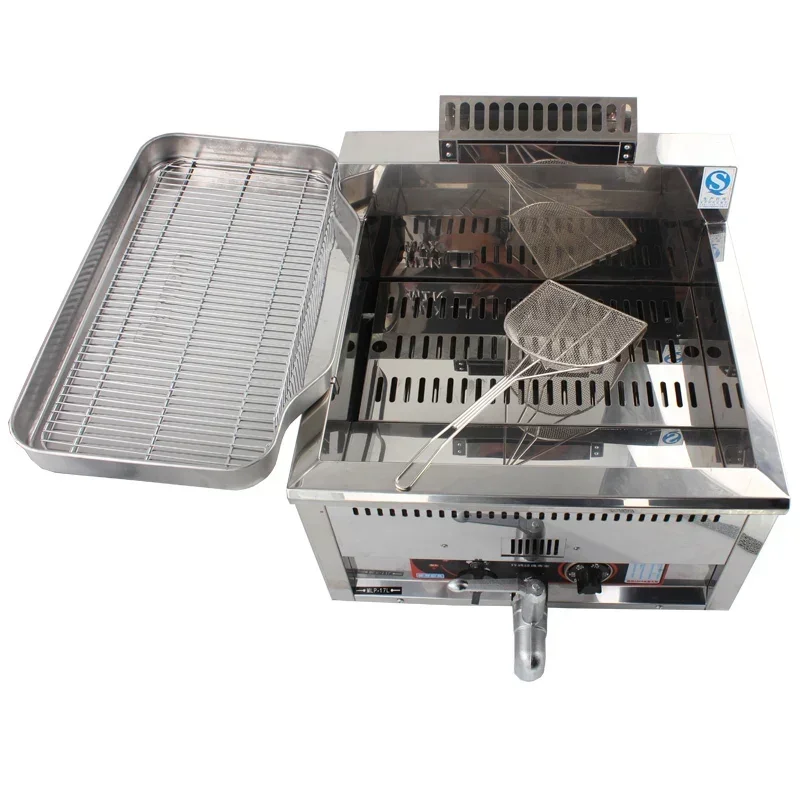 Gas Fritter Machine GF-17L Single-Cylinder Deep Fryer 17 Liters Temperature Control Fried Chicken French Fries Machine 3