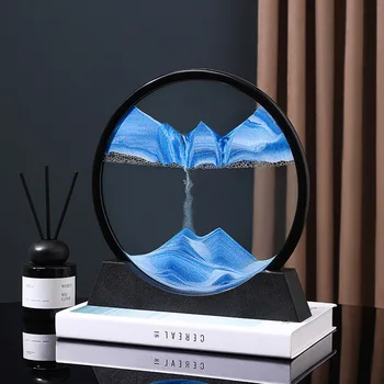 Paesaggio di sabbia in movimento cornice artistica sabbie mobili 3D clessidra liquida dinamica pittura con sabbia cinetica sabbia che scorre ufficio decorazioni per la casa regali 1