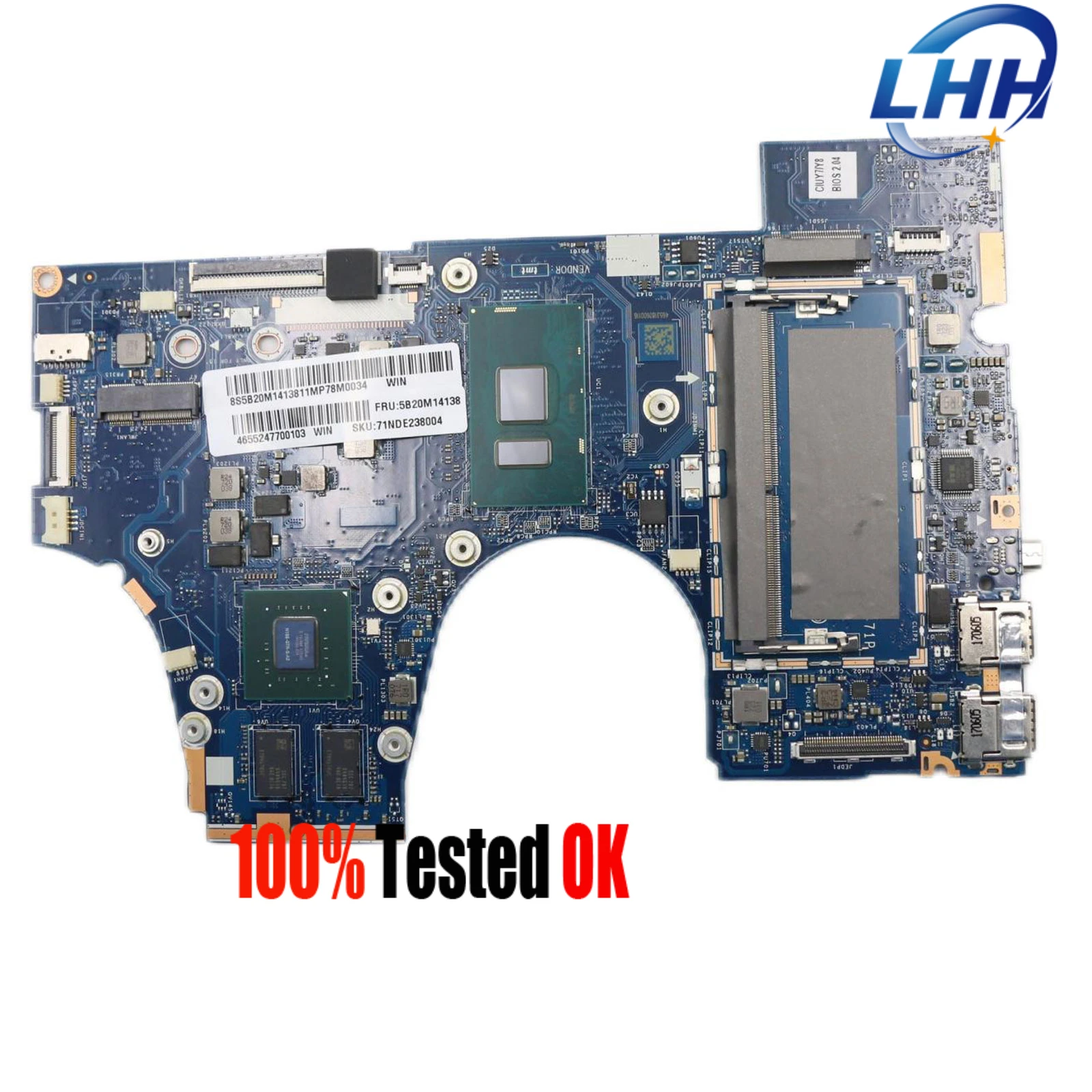 

For Lenovo Yoga 710-15IKB Laptop Main Board LA-D471P REV 2.0 Motherboard with CPU I7-7500U GPU DIS 2G 100% Tested Fast Ship