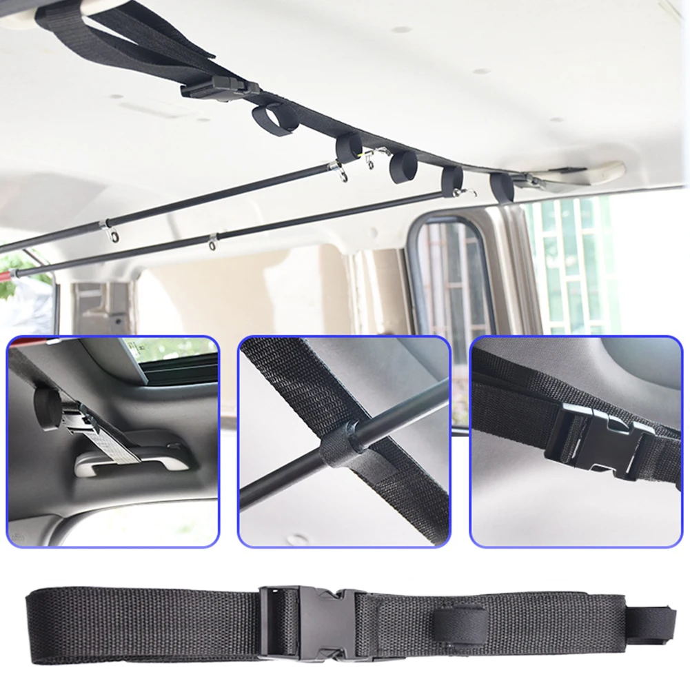 Car Fishing Rod Holder Vehicle Fishing Rod Rack Holder Strap Gear 2Pcs for SUV/Wagons/Van/Jeep/Truck
