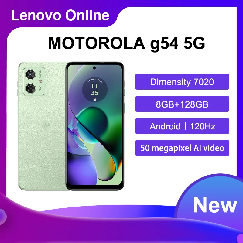 Lenovo MOTOROLA Moto G54 50 Million Anti-shake AI Images 120Hz Eye  Protection Screen Multi-5g Band 5000mAh Large Battery