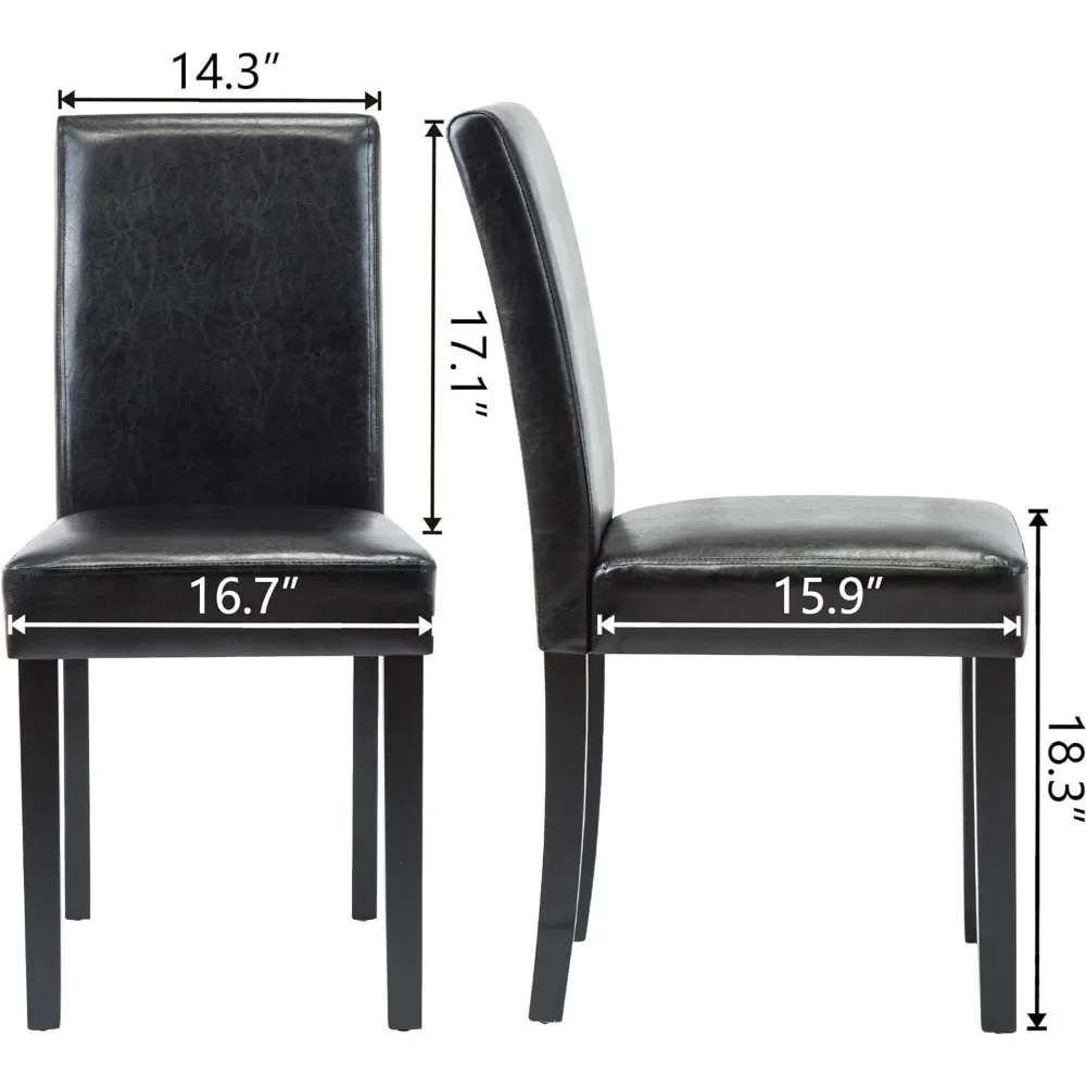 Modern PU Upholstered Dining Chairs Elegant Design Dining Room Chairs (Black Set of 6) dining chair  muebles  sillas de comedor 5