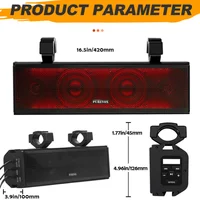 UTV/ATV 17" Bluetooth Sound Bar 4 Speaker Amplified Audio Waterproof with Multi-color Lighting for Golfcart Can Am 5
