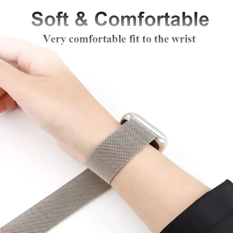 Milanese Magnetic Loop Watchband with TPU Case & Screen Protector - Metal Strap