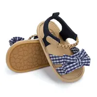 KIDSUN Summer Baby Beach Sandals Bow-knot Rubber Sole Anti-Slip Newborn Princess Toddler Crib First Walkers Baby Girls Shoes 4